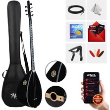 Yonka B-145U Uzun Sap Ceviz Ağacı Siyah Kaliteli Gürgen Sap Saz Bağlama Seti