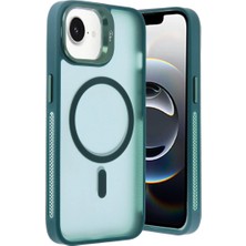 Mudanis Joko Apple Iphone 16E Flet Lens Magsafe Kapak - Koyu Yeşil