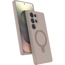 Mudanis Samsung Galaxy S23 Ultra Regal Magsafe Standlı Kapak - Çöl Titanyum