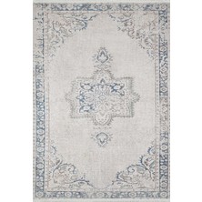 Pera Halı Doğal Eskitme Gri Geometrik Halı - 1688OU