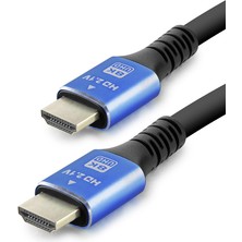 Elektronikçim Fiber Optik HDMI 2.1 Kablo 8k UHD 60 Hz Od 8.0 mm 1.5 M - Siyah Mavi HDX2044