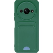 Mudanis Xiaomi Redmi A3 4g Kılıf Kelvin Kartvizitli Silikon - Koyu Yeşil