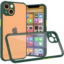 Mudanis Apple Iphone 13 Mini Kılıf Miami Şeffaf Silikon - Koyu Yeşil