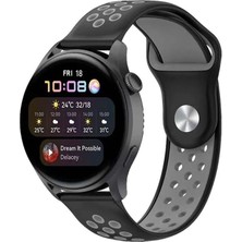 Mudanis Watch 20MM Spor Delikli Kordon (Saat Değildir) - Siyah-Gri