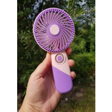 Brokoli Home USB Şarjlı Mini El Fanı Taşınabilir Vantilatör 3 Kademeli Sessiz Fan Telefon Tutuculu Mor
