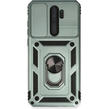 Mudanis Xiaomi Redmi Note 8 Pro Kılıf Pars Lens Yüzüklü Silikon - Yeşil