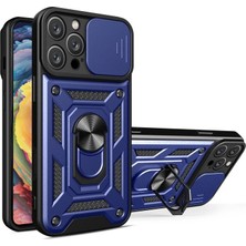 Mudanis Apple Iphone 16 Pro Max Kılıf Pars Lens Yüzüklü Silikon - Lacivert