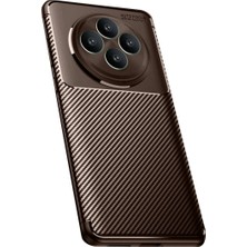 Mudanis Oppo Reno 11 Fs Kılıf Auto Focus Karbon Kapak - Kahverengi