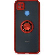 Mudanis Xiaomi Redmi 9c Kılıf Montreal Yüzüklü Silikon Kapak - Kırmızı