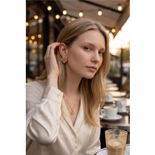 Xuping Jewelry Kadın Vintage Gold Renk Geometrik Kare Kafes Tasarım Küpe - Şık Statement Küpe-Gosessa