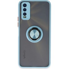 Mudanis Vivo Y11S Kılıf Montreal Yüzüklü Silikon Kapak - Buz Mavi