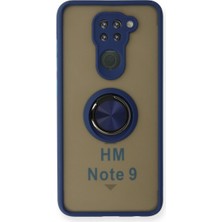 Mudanis Xiaomi Redmi Note 9 Kılıf Montreal Yüzüklü Silikon Kapak - Lacivert