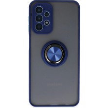 Mudanis Samsung Galaxy A23 4g Kılıf Montreal Yüzüklü Silikon Kapak - Lacivert