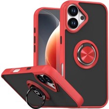 Mudanis Apple Iphone 17 Montreal Yüzüklü Silikon Kapak - Kırmızı