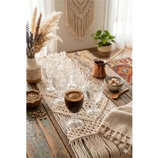 Homerest 6'lı Ayaklı Kahve Yanı Su Bardağı Seti Vintage Kristal Kesim Bohem Şık Sunum Kadeh Takımı