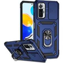 Mudanis Xiaomi Redmi Note 10 Pro Kılıf Pars Lens Yüzüklü Silikon - Lacivert