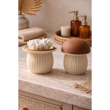 Msv Studio 3d Minimal Mantar Organizer (1ADET)| Çok Amaçlı Pamukluk & Dekoratif Kutu | Banyo & Makyaj Düzenleyici