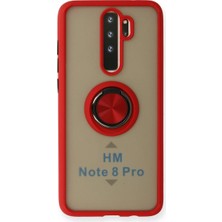 Mudanis Xiaomi Redmi Note 8 Pro Kılıf Montreal Yüzüklü Silikon Kapak - Kırmızı