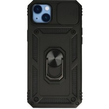 Mudanis Apple Iphone 14 Plus Kılıf Pars Lens Yüzüklü Silikon - Siyah