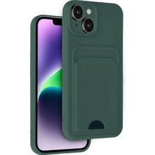Mudanis Apple Iphone 14 Kılıf Kelvin Kartvizitli Silikon - Koyu Yeşil