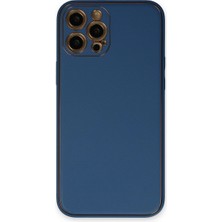 Mudanis Apple Iphone 12 Pro Kılıf Coco Deri Silikon Kapak - Açık Mavi