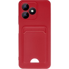 Mudanis Realme Note 50 4g Kılıf Kelvin Kartvizitli Silikon - Kırmızı