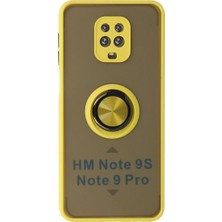 Mudanis Xiaomi Redmi Note 9 Pro Kılıf Montreal Yüzüklü Silikon Kapak - Sarı