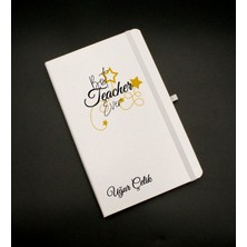 As Gift Kişiye Özel Best Teacher Ever Baskılı Beyaz Defter