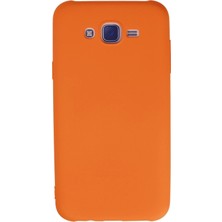 Uravas Store Mey Ithalat®  Samsung Galaxy J7 Kılıf Nano Içi Kadife Silikon - Turuncu