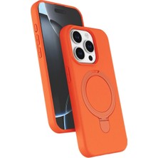 Mudanis Apple Iphone 14 Pro Max Regal Magsafe Standlı Kapak - Turuncu