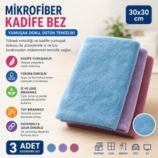 Muggio 30X30 Düz Mikrofiber Kadife Temizlik Bezi 3’lü Set – Ultra Yumuşak, Iz & Tüy Bırakmaz