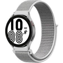Mudanis Samsung Galaxy Watch 4 Hasırlı Cırtcırtlı Kordon (Saat Değildir) - Beyaz