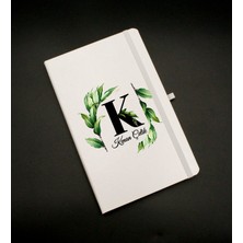As Gift Kişiye Özel Baş Harf ve Isim Baskılı Beyaz Defter