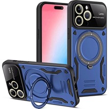 Mudanis Apple Iphone 15 Pro Joy Lens Standlı Kapak - Lacivert