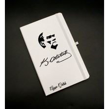 As Gift Kişiye Özel Atatürk Imzası Baskılı Beyaz Defter