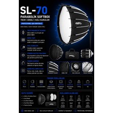 Pdx Sl-70 Softbox | 70CM | Parabolik Gridli | Kolay Kurulum