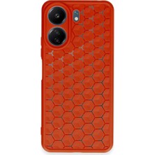 Mudanis Xiaomi Redmi 13C Kılıf Petek Silikon Kapak - Kırmızı