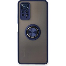 Mudanis Xiaomi Redmi Note 11 Pro Kılıf Montreal Yüzüklü Silikon Kapak - Lacivert