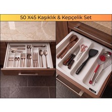 ALMITAL 50x45 cm. Beyaz Kaşıklık ve Kepçelik 2'li Set 50x40CM ‘E KADAR KESİLEBİLİR
