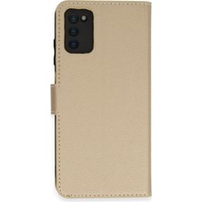 Mudanis Samsung Galaxy A03S Kılıf Trend S Plus Kapaklı Kılıf - Gold
