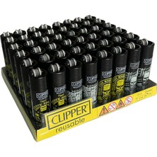 CLİPPER Clipper Pocket Taşlı Doldurulabilir Çakmak Desenli 48’li Paket | Orijinal Clipper