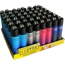 CLİPPER Clipper Micro Koyu Tramlı Renkli Taşlı Çakmak 48 Adet 1105 | Doldurulabilir Gazlı Çakmak
