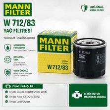 Mann W712/83 Yağ Filtresi Toyota Corolla Hilux Land Cruiser Uyumlu Orijinal Filtre