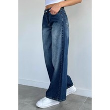 Gülseli Kadın Yüksek Bel Yıkamalı Jean Kot Konforlu Pantolon P-00021637