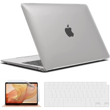 Arabulalaca Macbook Pro 14 Inç A3434  Işlemci Parlak Şeffaf Doku Kılıf Hardcase Tuş+Ekran Koruyucu 3 Lü Seta