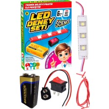 Artlantis LED Deney Seti 1 Paket Basit Elektrik Devresi 9 Volt Pil Beyaz LED Işık Anahtar 9 Volt Pil Yatağı