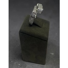 Xuping Jewelry Gümüş Kaplama Taşlı Yılan Model Yüzük - Ikonik Serpenti Tasarım Ayarlanabilir Yüzük