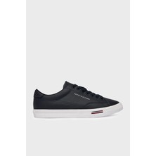 Tommy Hilfiger Logolu Deri Karışımlı Sneaker Ayakkabı Erkek Ayakkabı FM0FM05814 Dw5