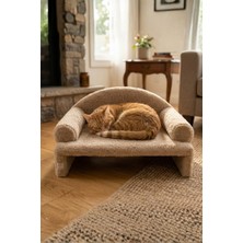 Reyo Pet Peluş Kedi Oturma Koltuğu Kedi Yatağı Bej