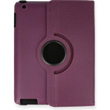 BSH Gülbay Mobilya Newface Apple iPad 4 9.7 Kılıf 360 Tablet Deri Kılıf - Mürdüm